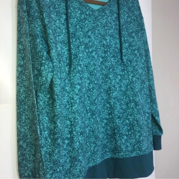 Athleta Sundown Alliance Hoodie S Teal Ribbed  Ties Long Sleeves Athleisure Yoga - Picture 5 of 11